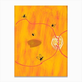 flies in the retina Canvas Print