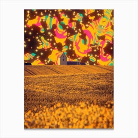 Abstract Farm Field Collage Scenery Canvas Print