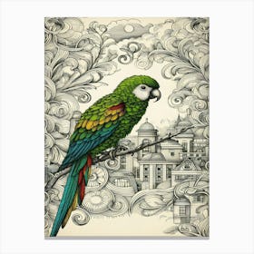 Echo Parrot On A Branch Canvas Print