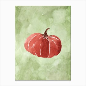 Pumpkin Watercolor Painting Canvas Print