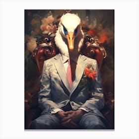 Duck In A Suit 4 Canvas Print