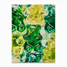 Green Gummy Bears Retro Collage 2 Canvas Print