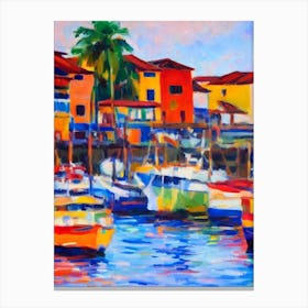 Port Of Buenaventura Colombia Brushwork Painting harbour Canvas Print