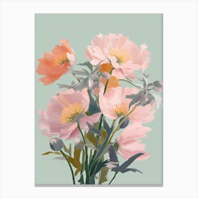 Bouvardia Flowers Acrylic Pastel Colours 1 Canvas Print
