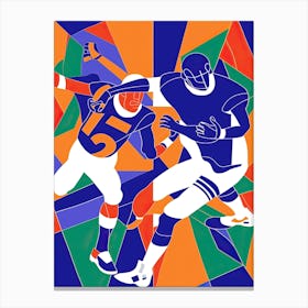 American Football In The Style Of Matisse 1 Canvas Print