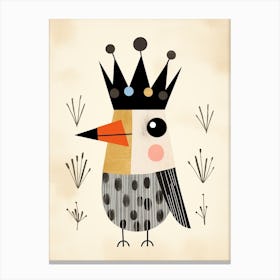 Little Crow 1 Wearing A Crown Canvas Print