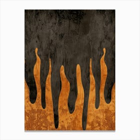 Black And Orange Flames Canvas Print