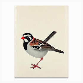 Sparrow Illustration Bird Canvas Print