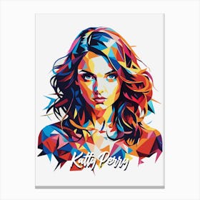 Katty Perry 01 Portrait Music Icon Style WPAP Pop Art Canvas Print