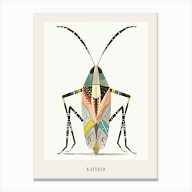Colourful Insect Illustration Katydid 16 Poster Canvas Print