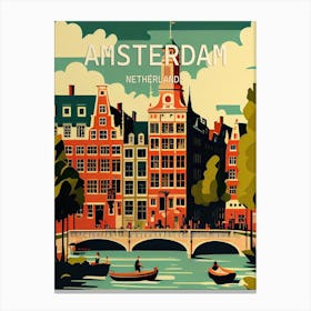 Amsterdam Netherlands Retro Canvas Print