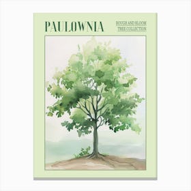 Paulownia Tree Atmospheric Watercolour Painting 2 Poster Canvas Print