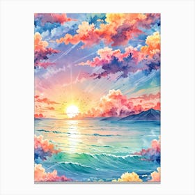 Watercolor Sunset Canvas Print