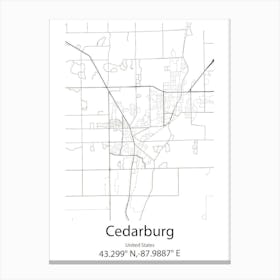 Cedarburg,United States Minimalist Map Canvas Print