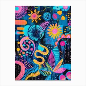 Psychedelic Flowers Canvas Print