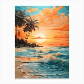 Sunset At The Beach 43 Canvas Print