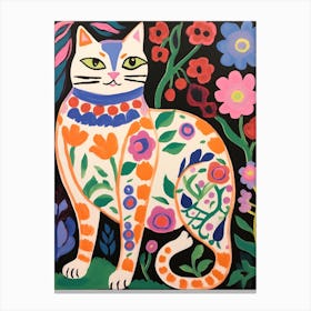 Maximalist Animal Painting Cat 3 Canvas Print