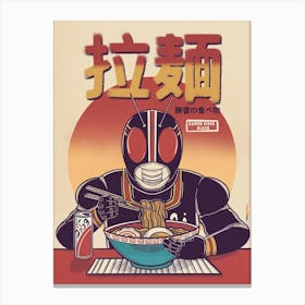 Kamen Rider Black Eating Ramen Canvas Print