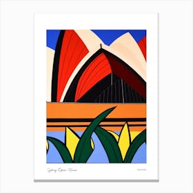 Sydney Opera House Australia Matisse Style 4 Watercolour Travel Poster Canvas Print
