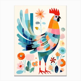 Bird Painting Collage Chicken 1 Canvas Print