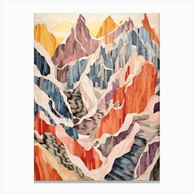 Mount Silverthrone United States Colourful Mountain Illustration Canvas Print