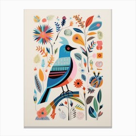 Colourful Scandi Bird Dunlin 3 Canvas Print