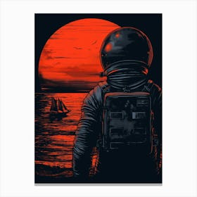 Astronaut At Sunset Canvas Print