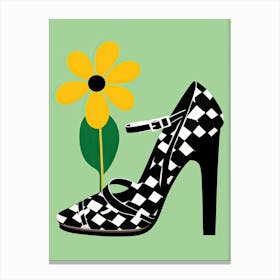 High Heel Shoe And Flower Canvas Print