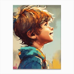 Cute Boy In The Sky Canvas Print