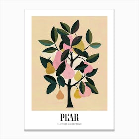 Pear Tree Colourful Illustration 4 Poster Canvas Print