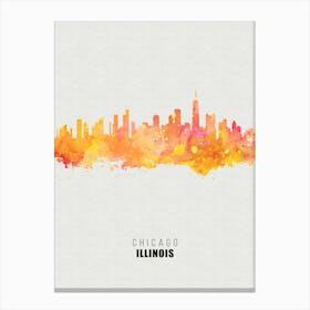 Chicago Illinois City watercolor Canvas Print