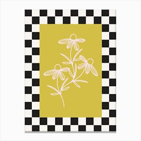 Modern Checkered Flower Poster  10 Canvas Print