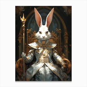 Rabbit In A Throne Canvas Print