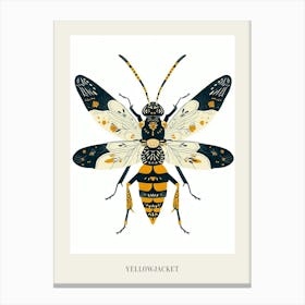 Colourful Insect Illustration Yellowjacket 11 Poster Canvas Print