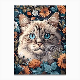 Cat With Blue Eyes 4 Canvas Print