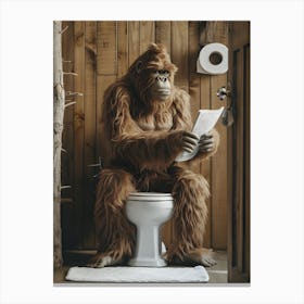 Gorilla In Bathroom Canvas Print