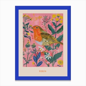Spring Birds Poster Robin 3 Canvas Print