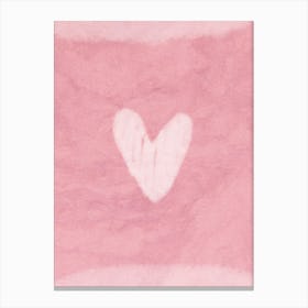 Heart On A Pink Blanket Canvas Print
