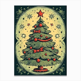 Christmas Tree, Vintage Style Canvas Print