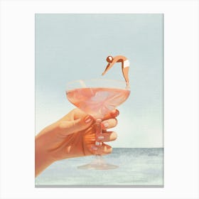 Sip And Dive - Cocktail Collage Canvas Print