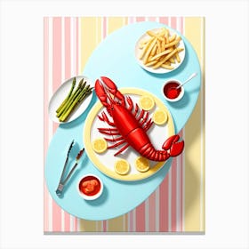 Lobster On A Plate 1 Canvas Print