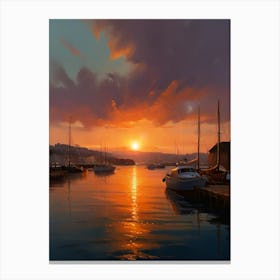 Sunset, Pier Canvas Print