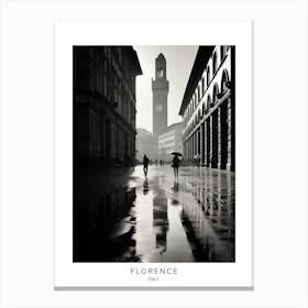 Poster Of Florence, Italy, Black And White Analogue Photography 2 Canvas Print