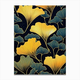 Ginkgo Leaves Seamless Pattern 2 Canvas Print