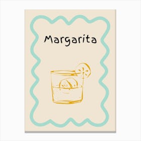 Margarita Doodle Poster Teal & Orange Canvas Print