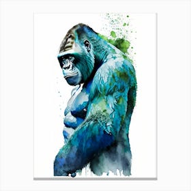 Gorilla Holding Arms Up Gorillas Mosaic Watercolour 1 Canvas Print