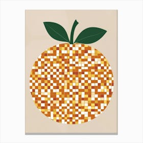 Orange Pixel Art 17 Canvas Print