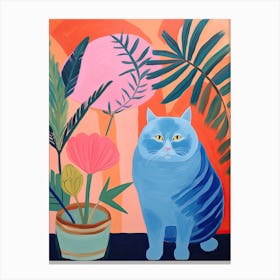 Blue Cat, Matisse Inspired Canvas Print