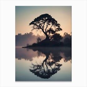 Lone Tree In The Mist Canvas Print