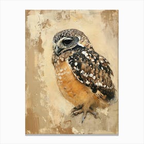 Collared Scops Owl Painting 4 Canvas Print